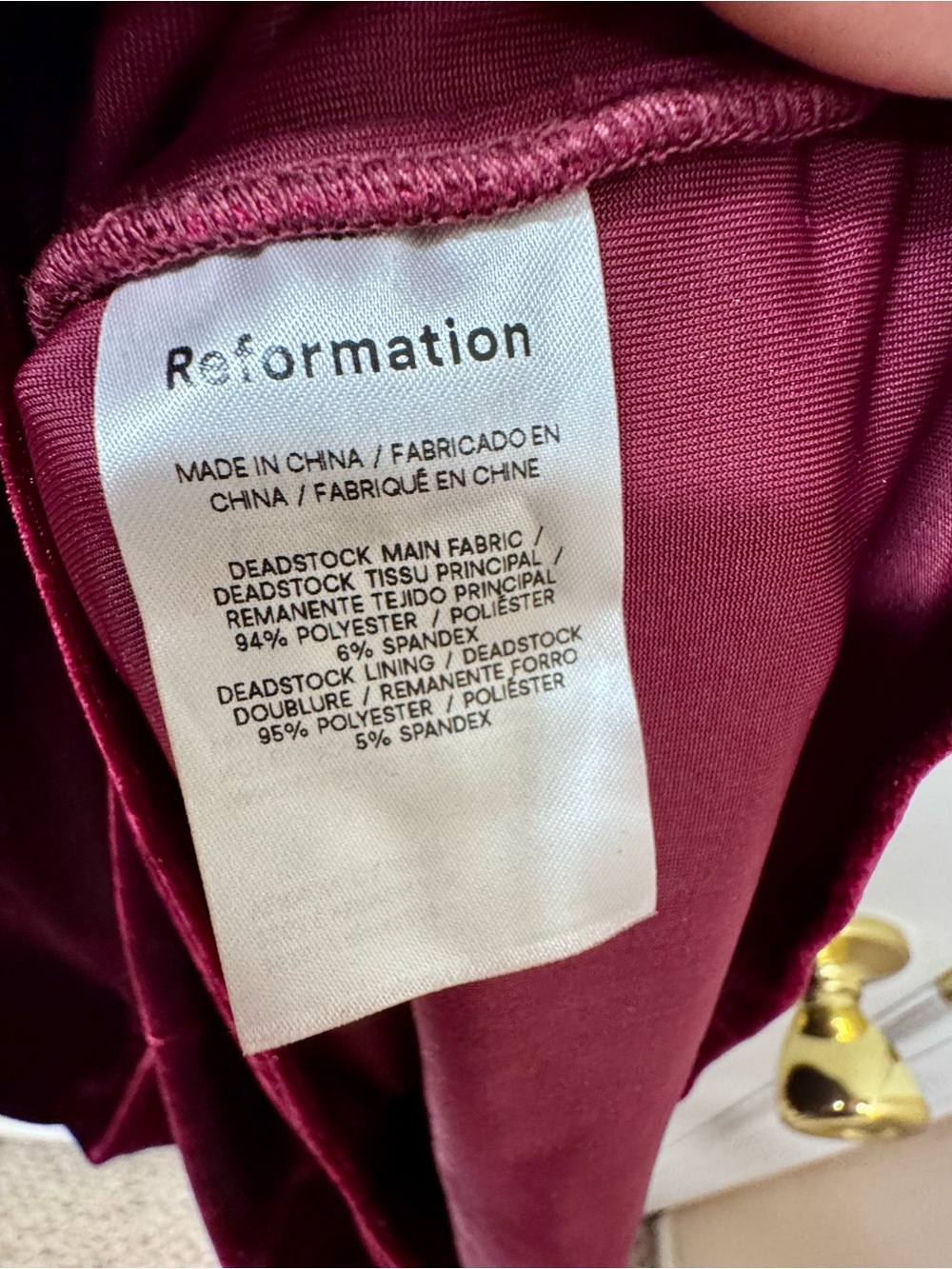 Reformation Lillee Knit Dress Crimson Velvet Burgundy Midi XS NWT - Picture 12 of 14
